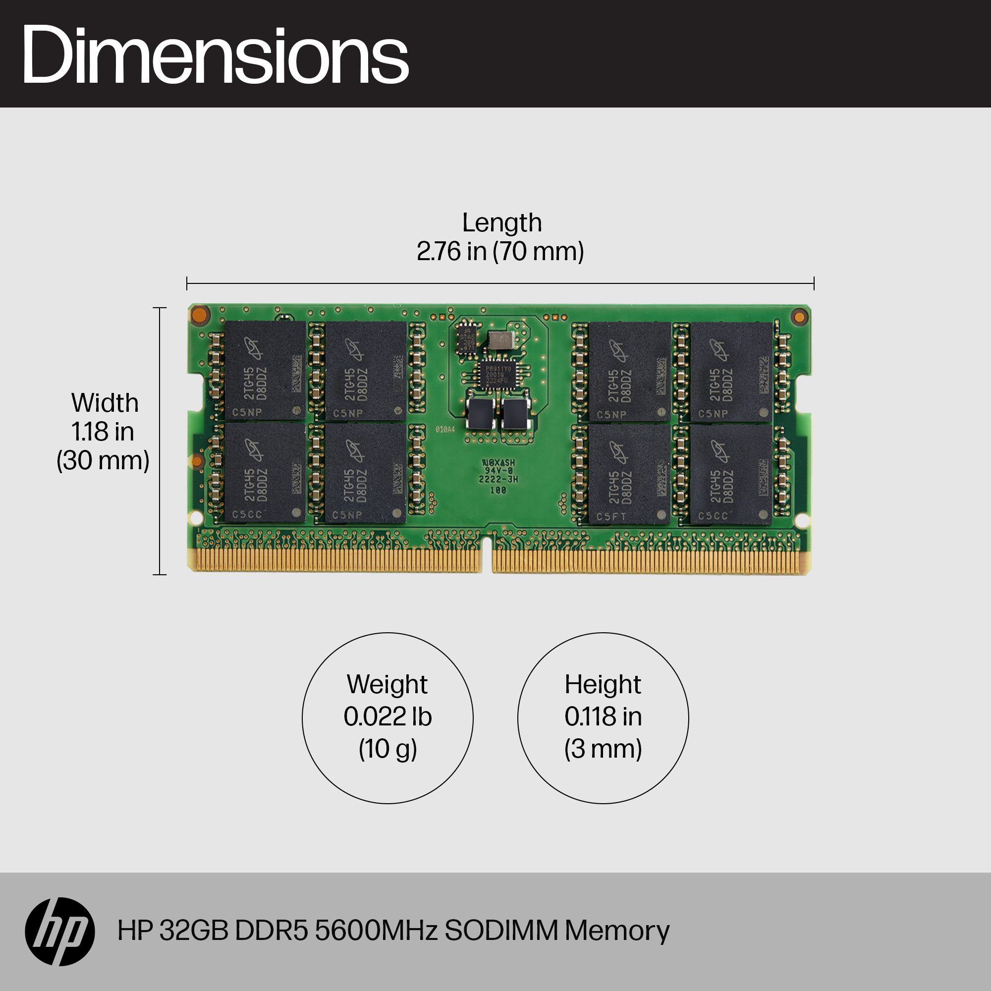 HP 32GB DDR5 5600MHz SODIMM Memory – image 3
