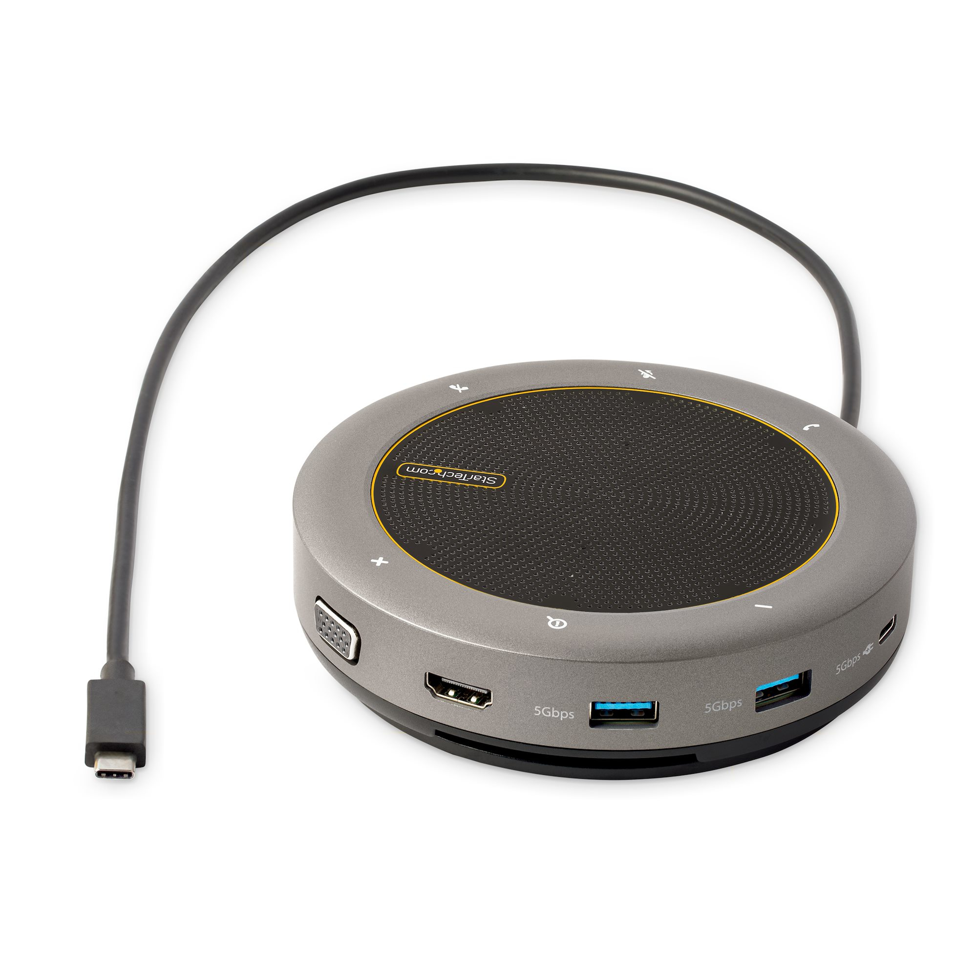 StarTech.com USB-C Speakerphone Docking Station, Mini Portable Conference Speaker and Audio Dock, USB-C to VGA/4K HDMI, 2x USB-A Hub, Mic/Speaker, Teams/Zoom/So – image 2