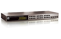 LevelOne 24 Port 10/100/1000Mbps Web Smart Switch + 4 SFP Ports