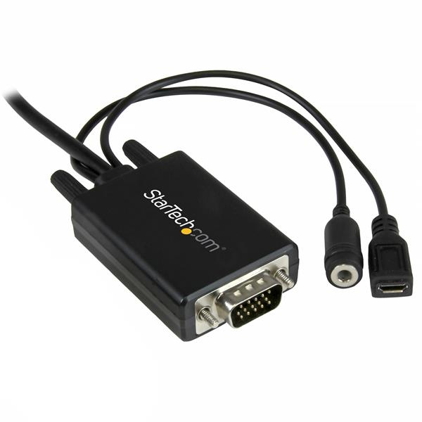 Resim StarTech.com 3m DisplayPort - VGA Aktif Adaptör Kablosu, 3.5mm Ses Girişli