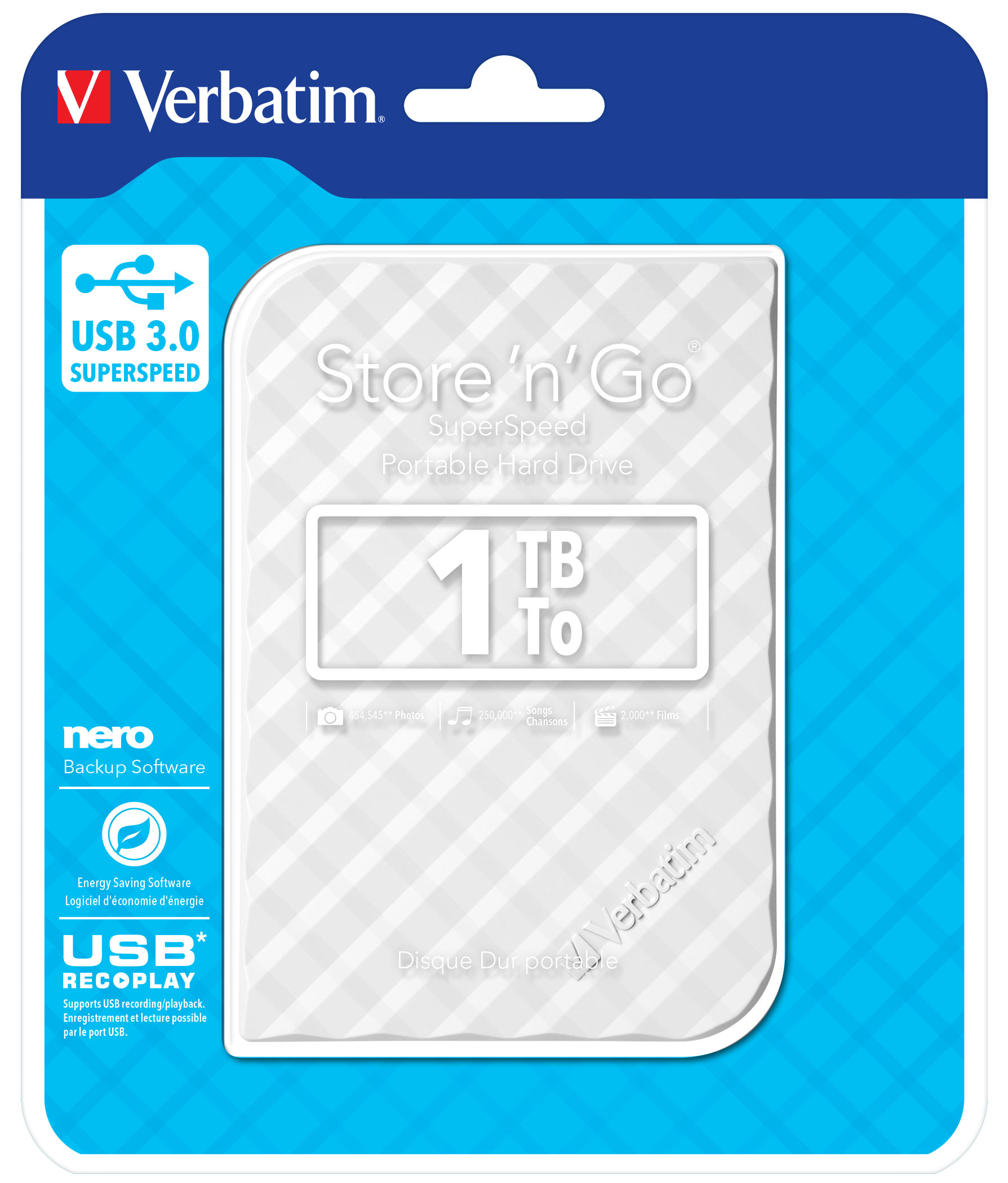 Verbatim Store ‘n’ Go USB 3.0 Hard Drive 1TB White image 4