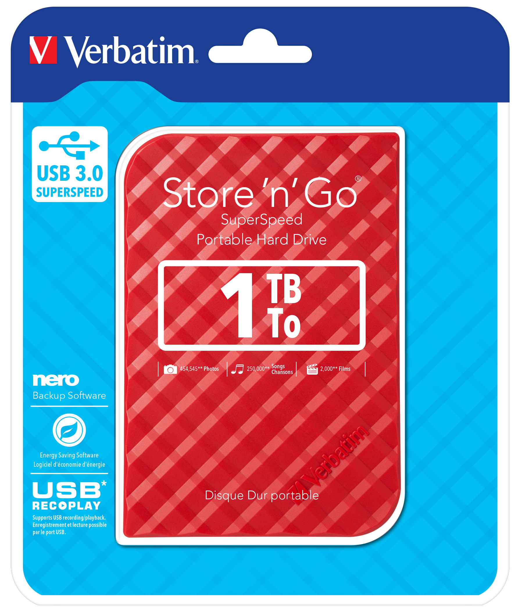 Verbatim Store ‘n’ Go USB 3.0 Hard Drive 1TB Red image 4