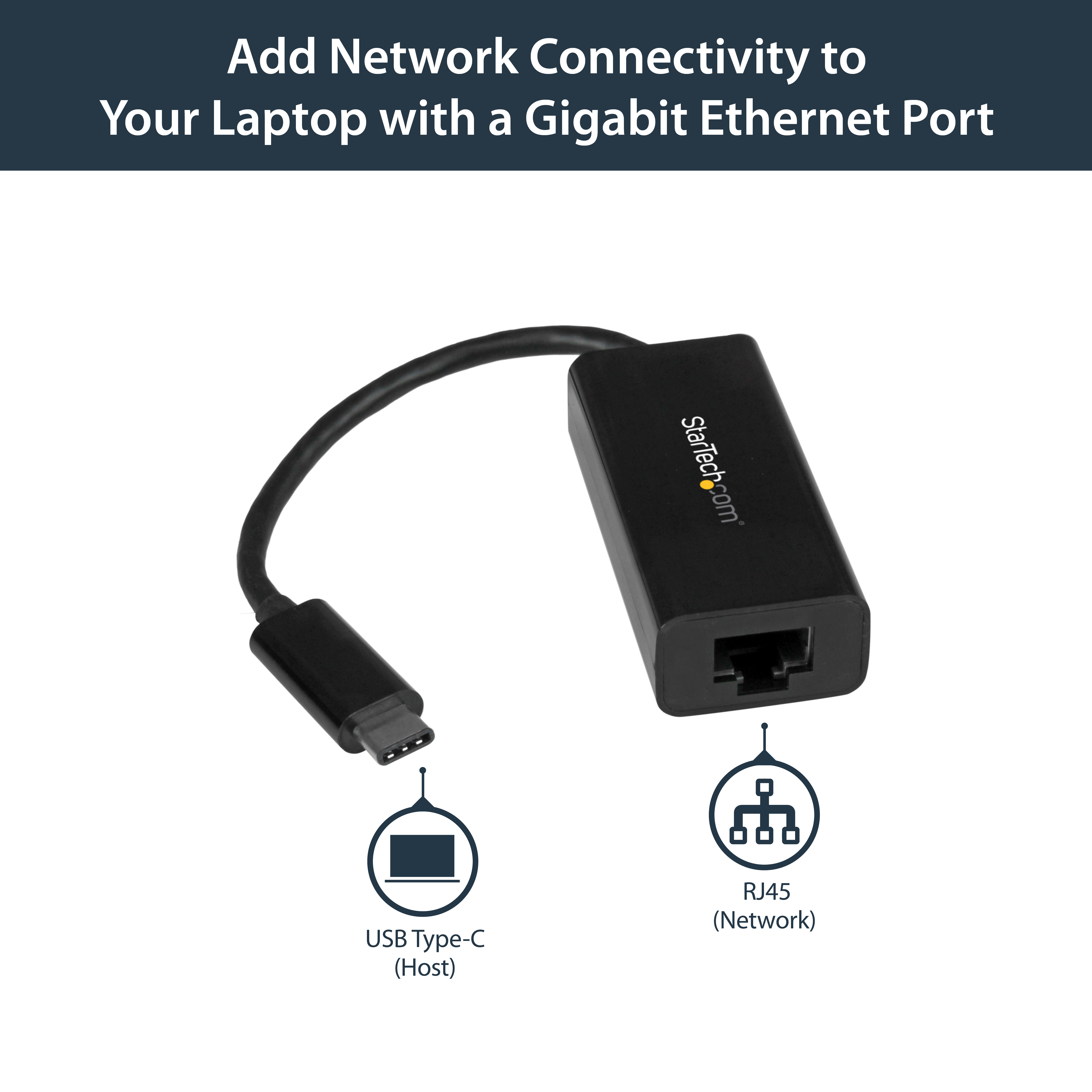 صورة محول شبكة StarTech.com US1GC30B USB-C إلى إيثرنت بسرعة 5 جيجابت - أسود