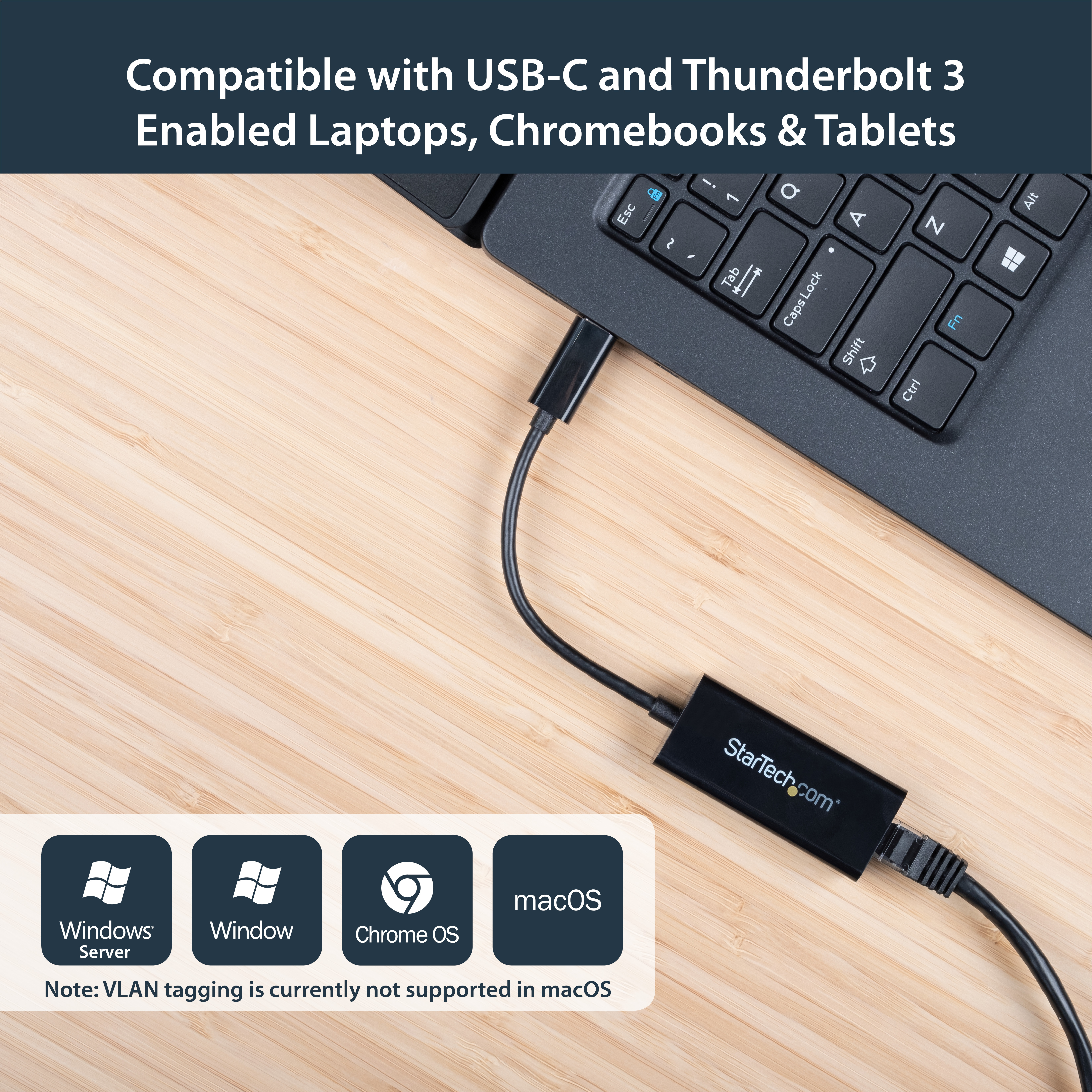 صورة محول شبكة StarTech.com US1GC30B USB-C إلى إيثرنت بسرعة 5 جيجابت - أسود
