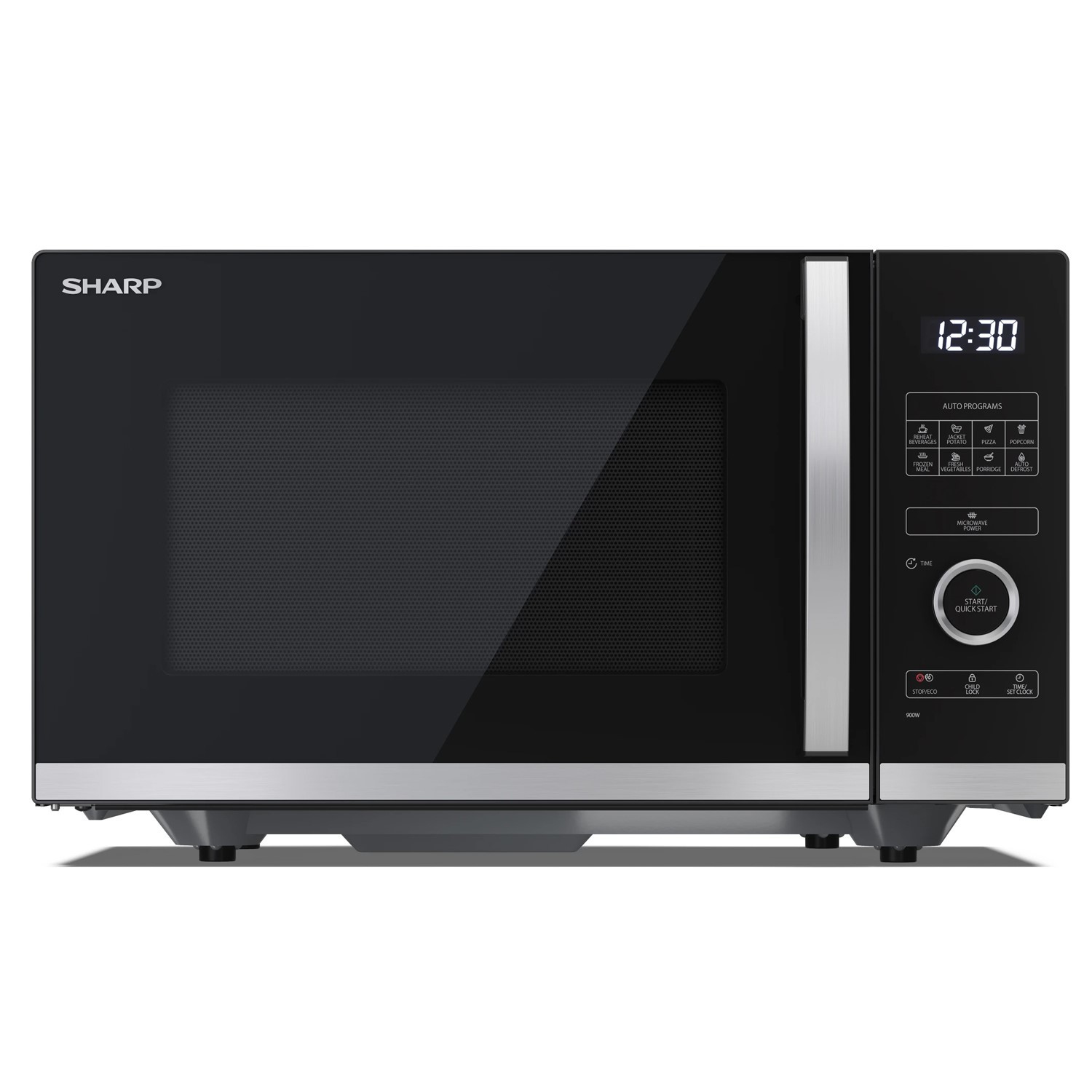 Sharp YC-QS254AE-B microwave Black, Stainless steel Solo microwave Countertop – image 1
