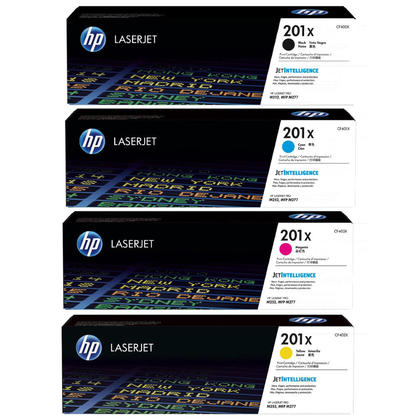 HP 201X High Yield B/C/Y/M Original LaserJet Toner Cartridges