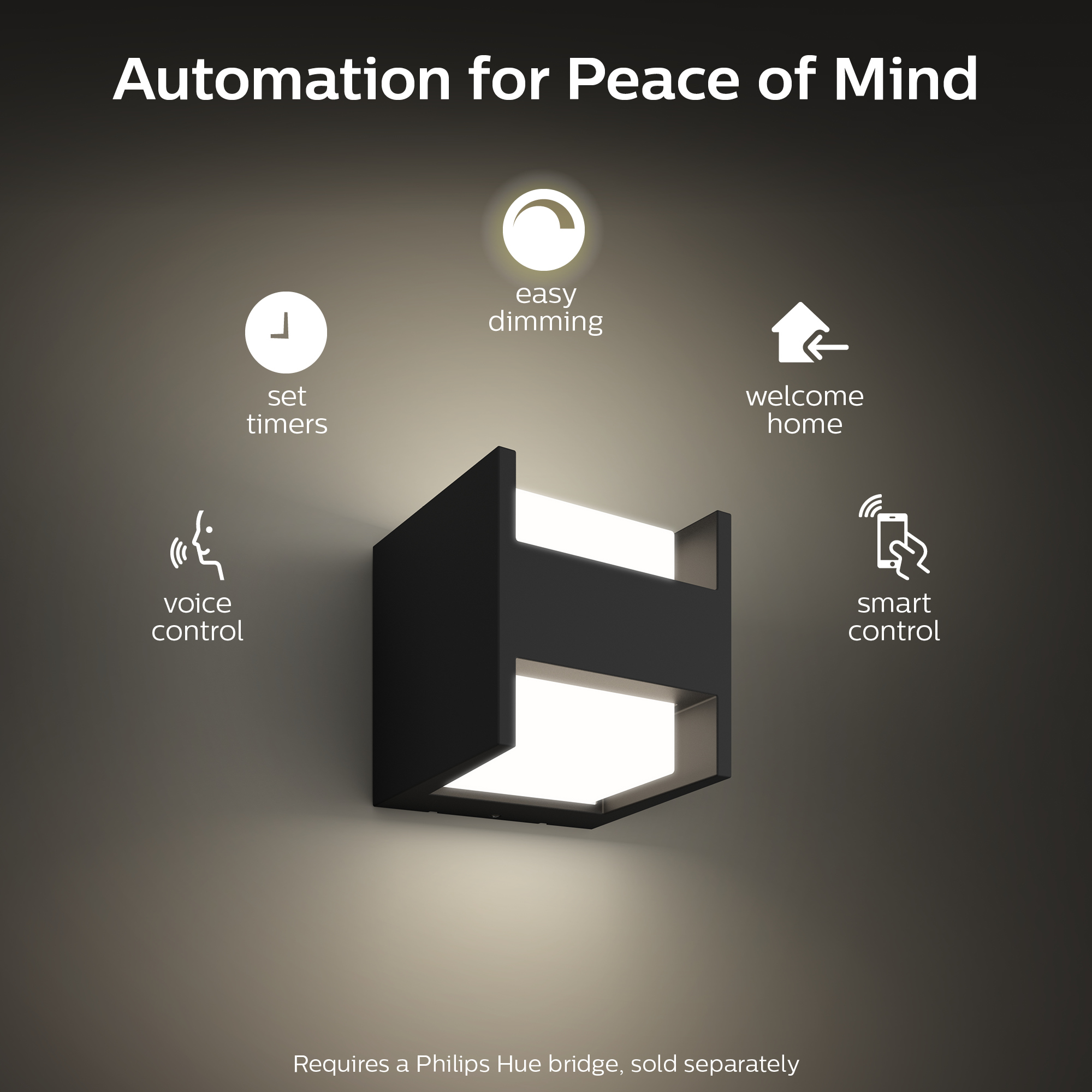 Philips by Signify Philips Hue White Fuzo Outdoor Wall Light – image 4