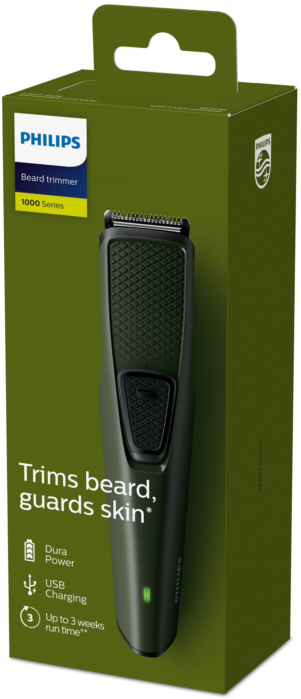 Philips Beardtrimmer series 1000 BT1230/15 beard trimmer Battery Green – image 2