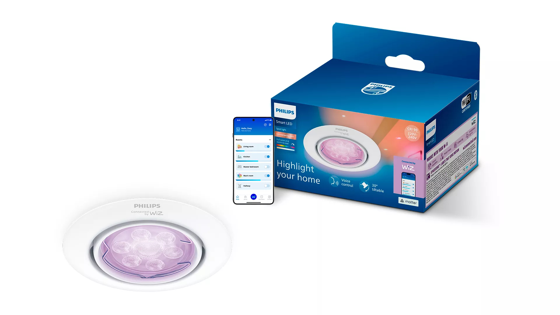 Philips by Signify Philips Smart LED GU10 Kit, Full Colour, Tunable White, White, 1-Pack – image 2