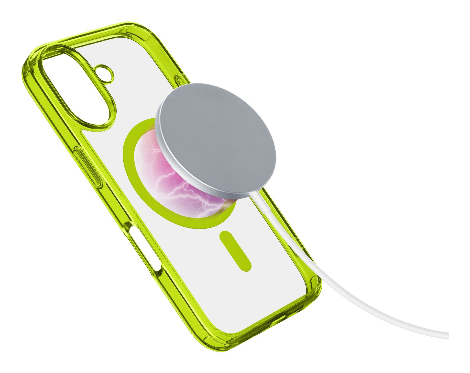 Cellular Line - Funda verde lima Cellularline Iconic Mag para iPhone 16 Plus.