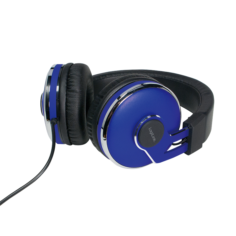 LogiLink HS0040 headphones/headset Wired Head-band Calls/Music Black, Blue – image 4