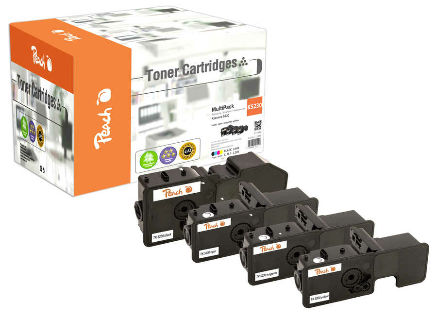 Peach 112418 toner cartridge 1 pc(s) Compatible Black, Cyan, Magenta, Yellow