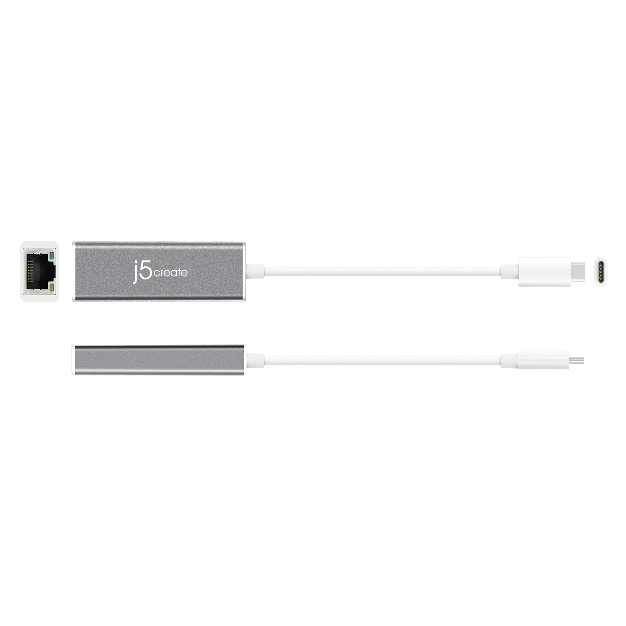 j5create JCE133G USB-C™ to Gigabit Ethernet Adapter, Grey and White – image 3