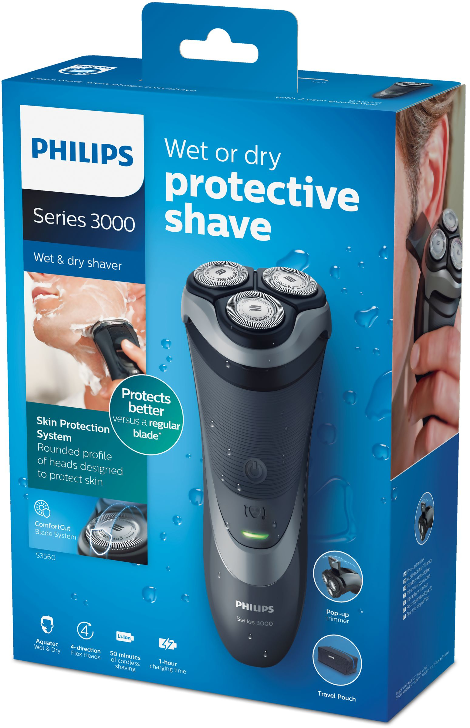 Philips SHAVER Series 3000 Wet and dry electric shaver – image 2