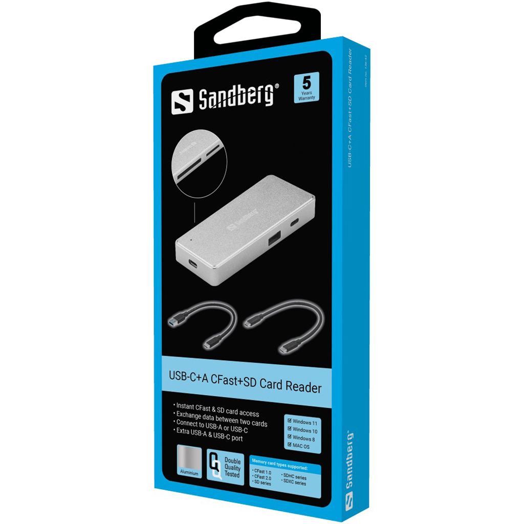 Sandberg USB-C+A CFast+SD Card Reader – image 5