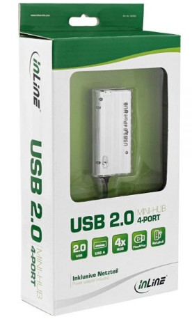 InLine 33295I interface hub USB 2.0 480 Mbit/s Silver – image 3