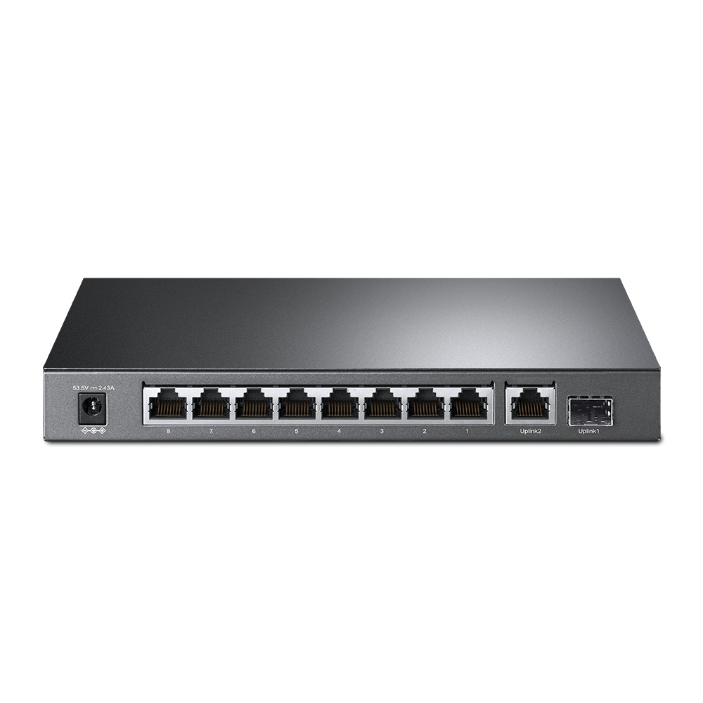 TP-Link 8-Port 10/100Mbps + 2-Port Gigabit Desktop Switch with 8-Port PoE+ – image 1