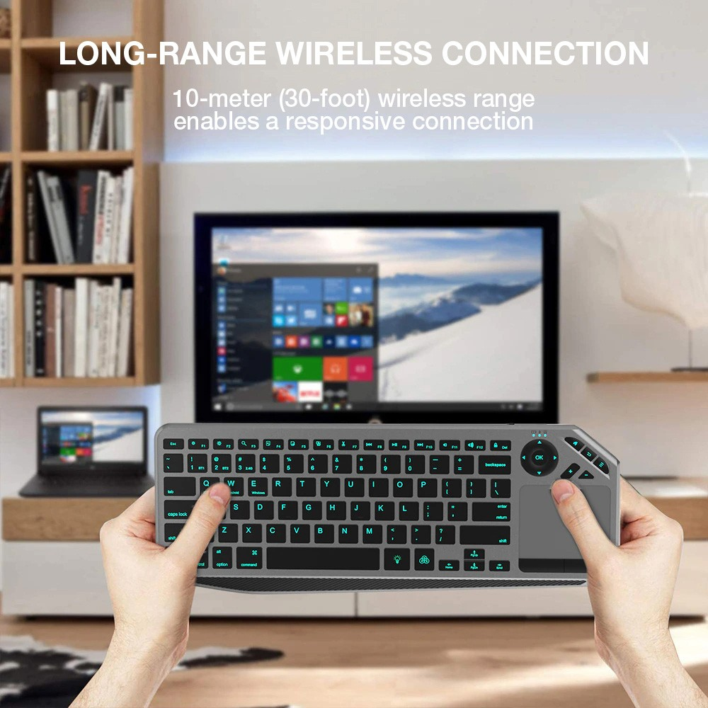 Techly ICTB9801TB keyboard Universal RF Wireless + Bluetooth QWERTY US English Black – image 7