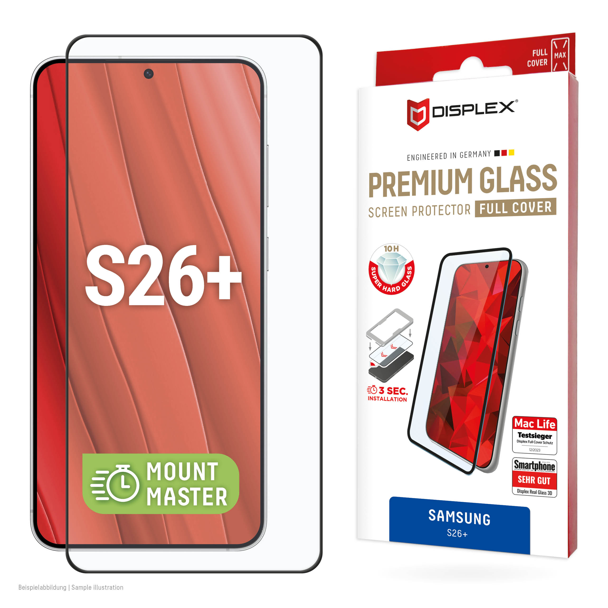 Displex Premium Screen Protector (Full Cover, 10H) for Samsung S26+, Full Cover
