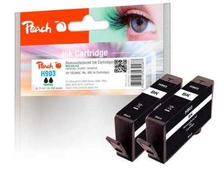 Peach Twin Pack Ink Cartridge black compatible with HP No. 903, T6L99AE