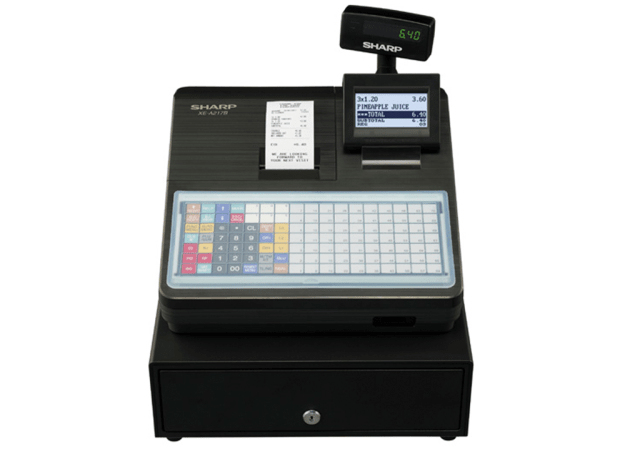 Sharp XEA217B مسجل نقدي، طباعة حرارية، 2000 PLU، شاشة LCD