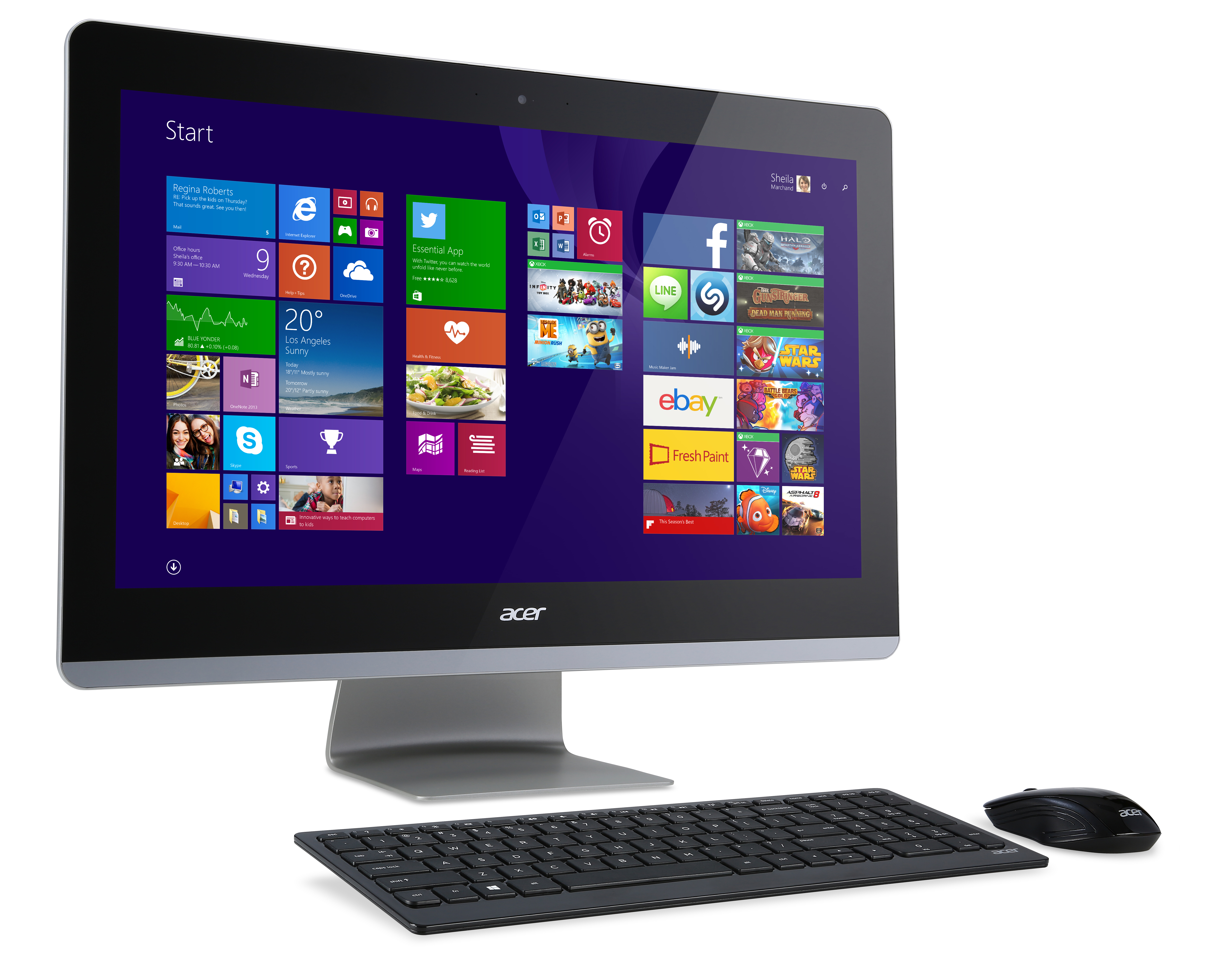 Acer Aspire Z3-711 Intel® Core™ i3 i3-4005U 60.5 cm (23.8″) 1920 x 1080 pixels All-in-One PC 4 GB DDR3L-SDRAM 500 GB HDD Windows 10 Home Silver image 3