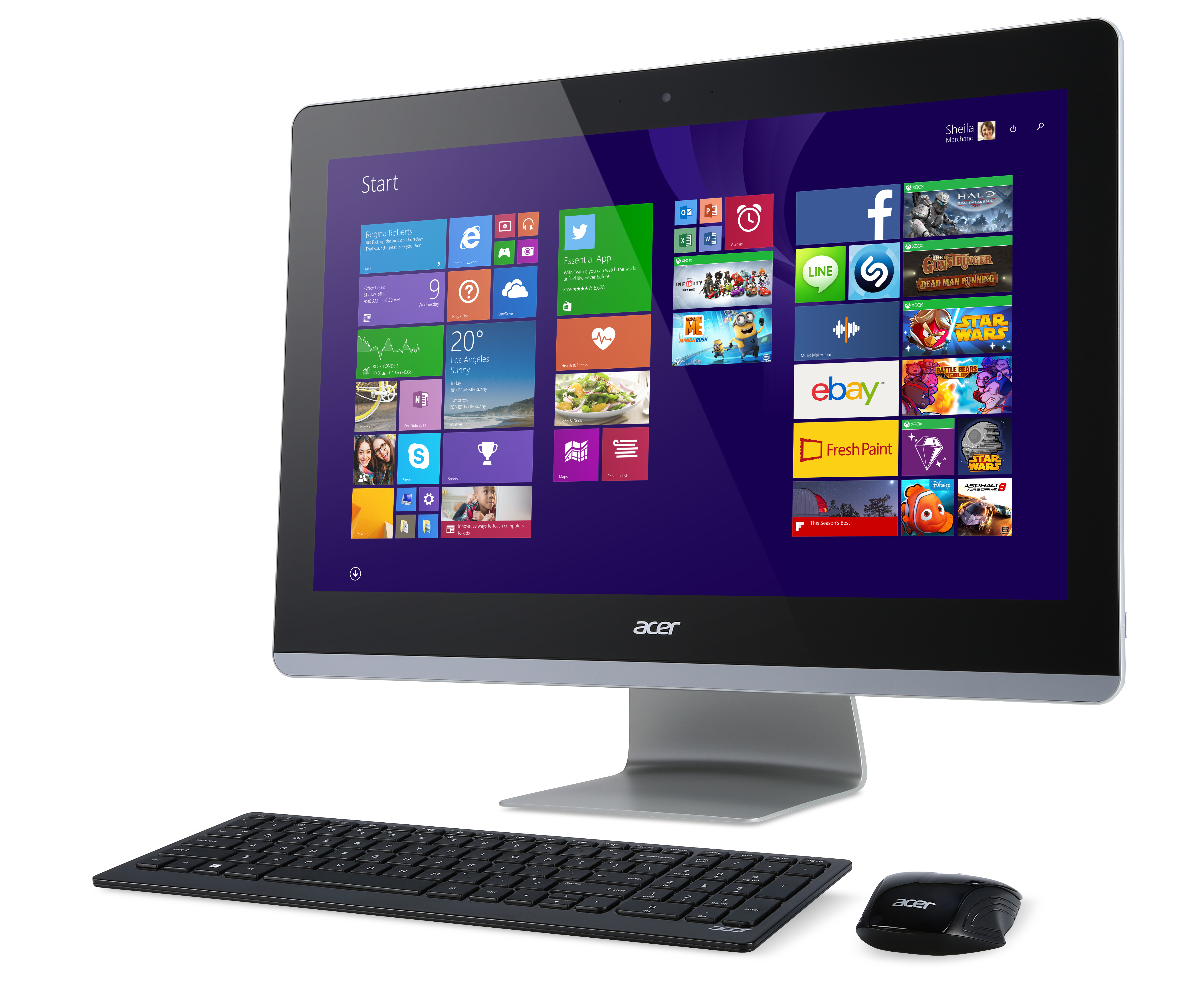Acer Aspire Z3-711 Intel® Core™ i3 i3-4005U 60.5 cm (23.8″) 1920 x 1080 pixels All-in-One PC 4 GB DDR3L-SDRAM 500 GB HDD Windows 10 Home Silver image 2