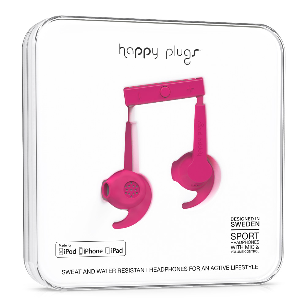 Happy Plugs Sport Headset Wired In-ear Sports Pink image 2