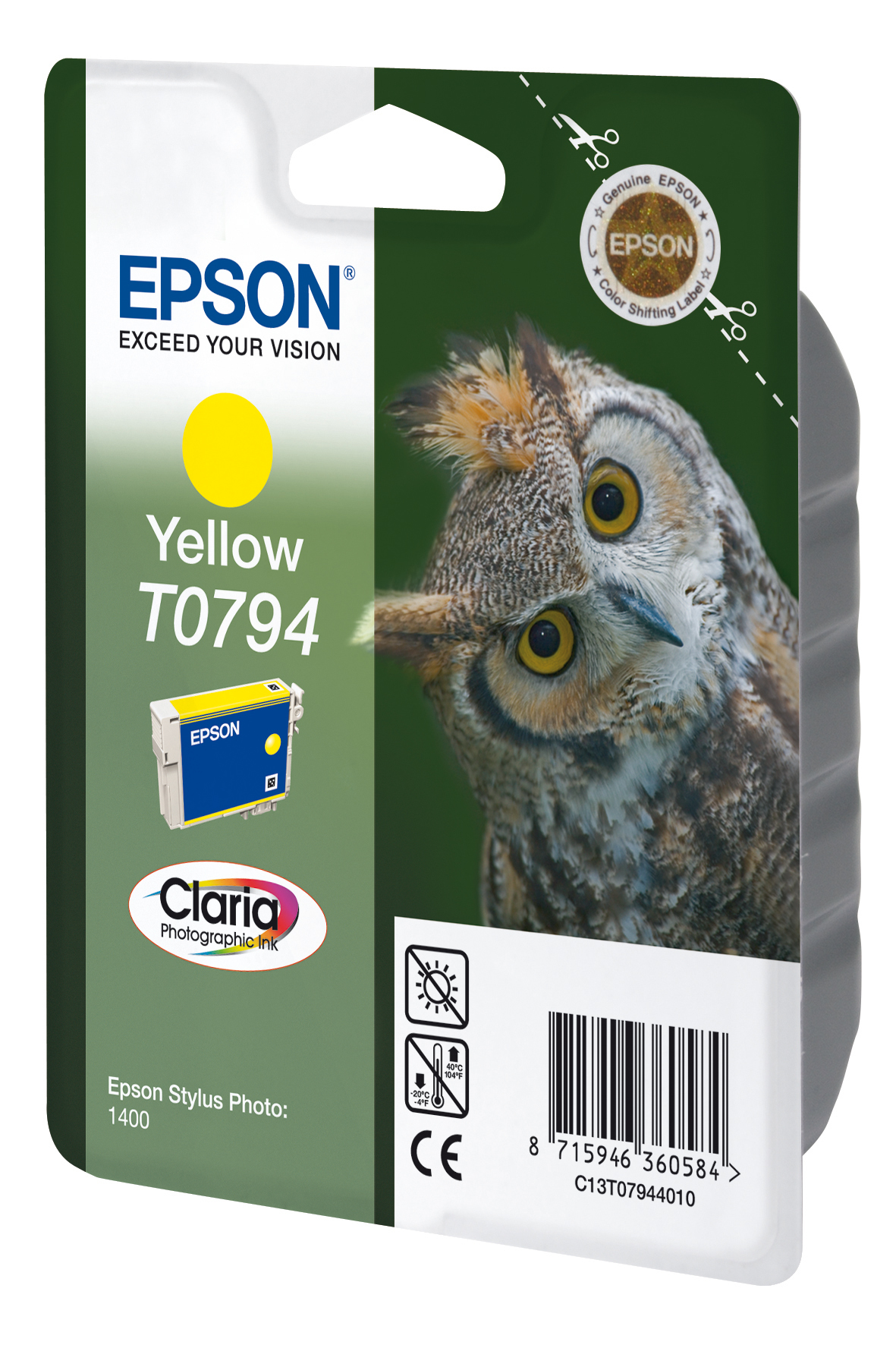 Epson Owl Singlepack Yellow T0794 Claria Photographic Ink