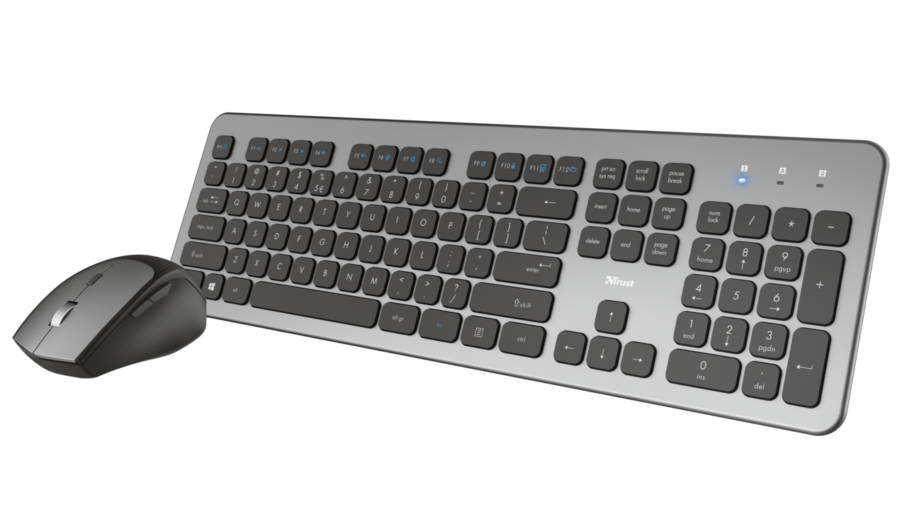 Trust Raza keyboard Mouse included Universal RF Wireless Black, Grey