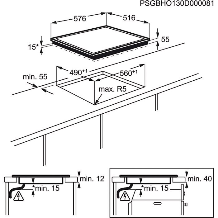Electrolux EHH6332XOK hob Black Built-in Zone induction hob 3 zone(s) – image 3