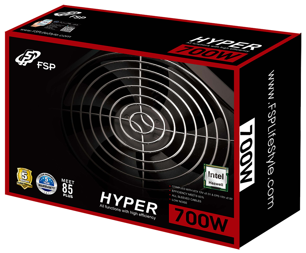FSP Hyper S power supply unit 700 W 20+4 pin ATX ATX Black image 3