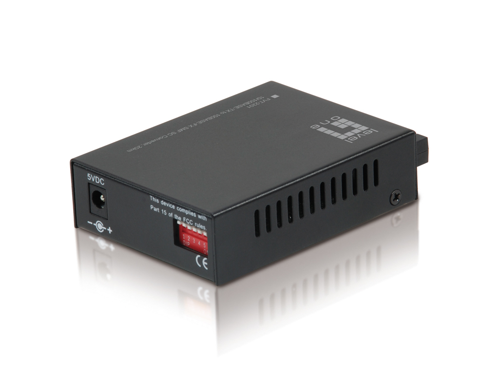 LevelOne RJ45 to SC Fast Ethernet Media Converter, Single-Mode Fiber, 20km – image 2