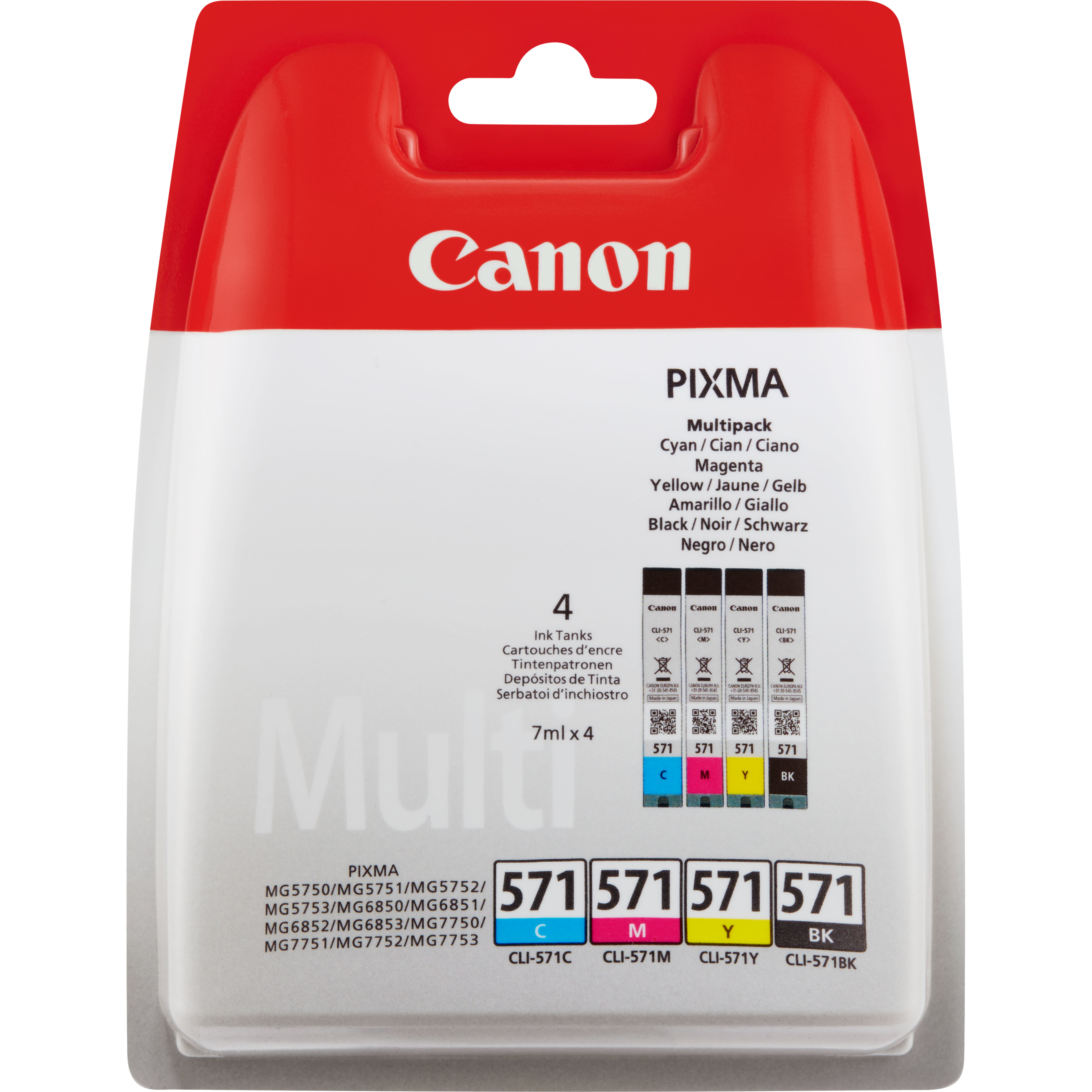 Canon 0386C005 bläckpatroner 4 styck Original Svart, Cyan, Magenta, Gul