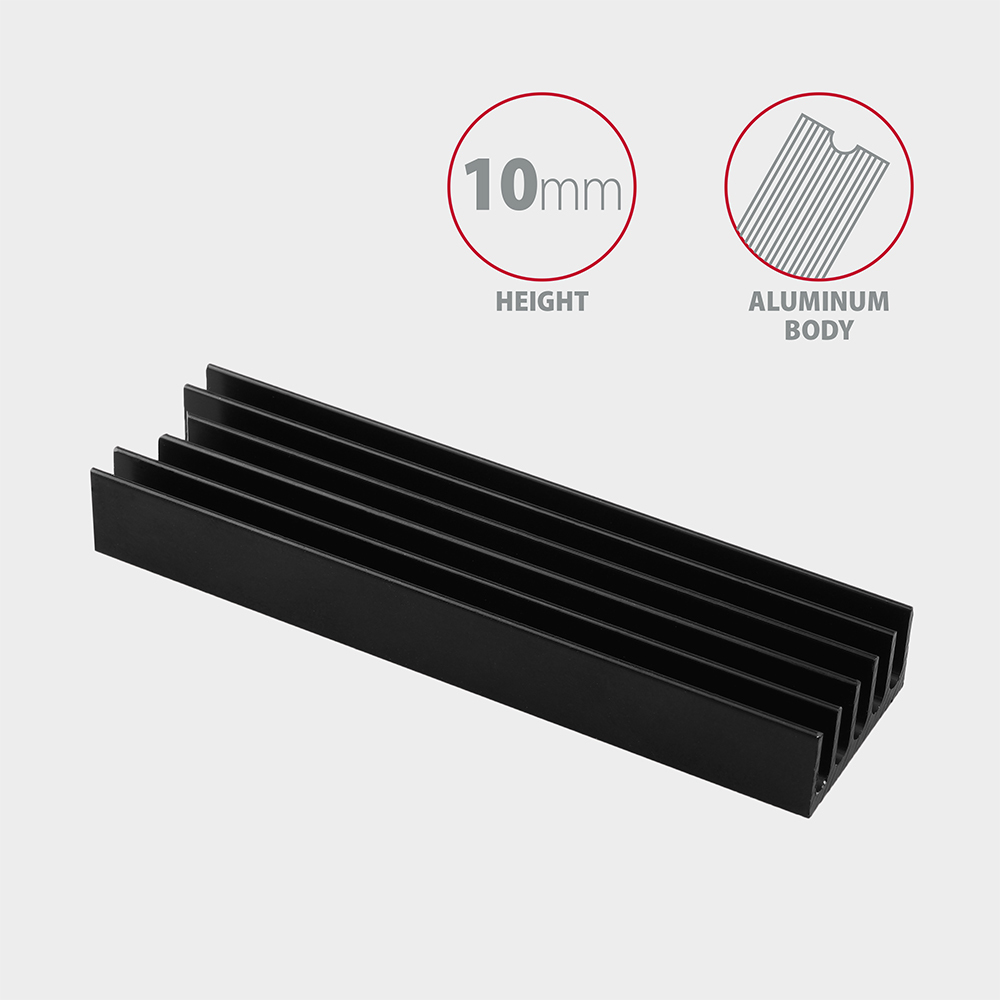Axagon CLR-M2L10 Passive aluminum heatsink for all M.2 SSDs, size 2280, high – image 3