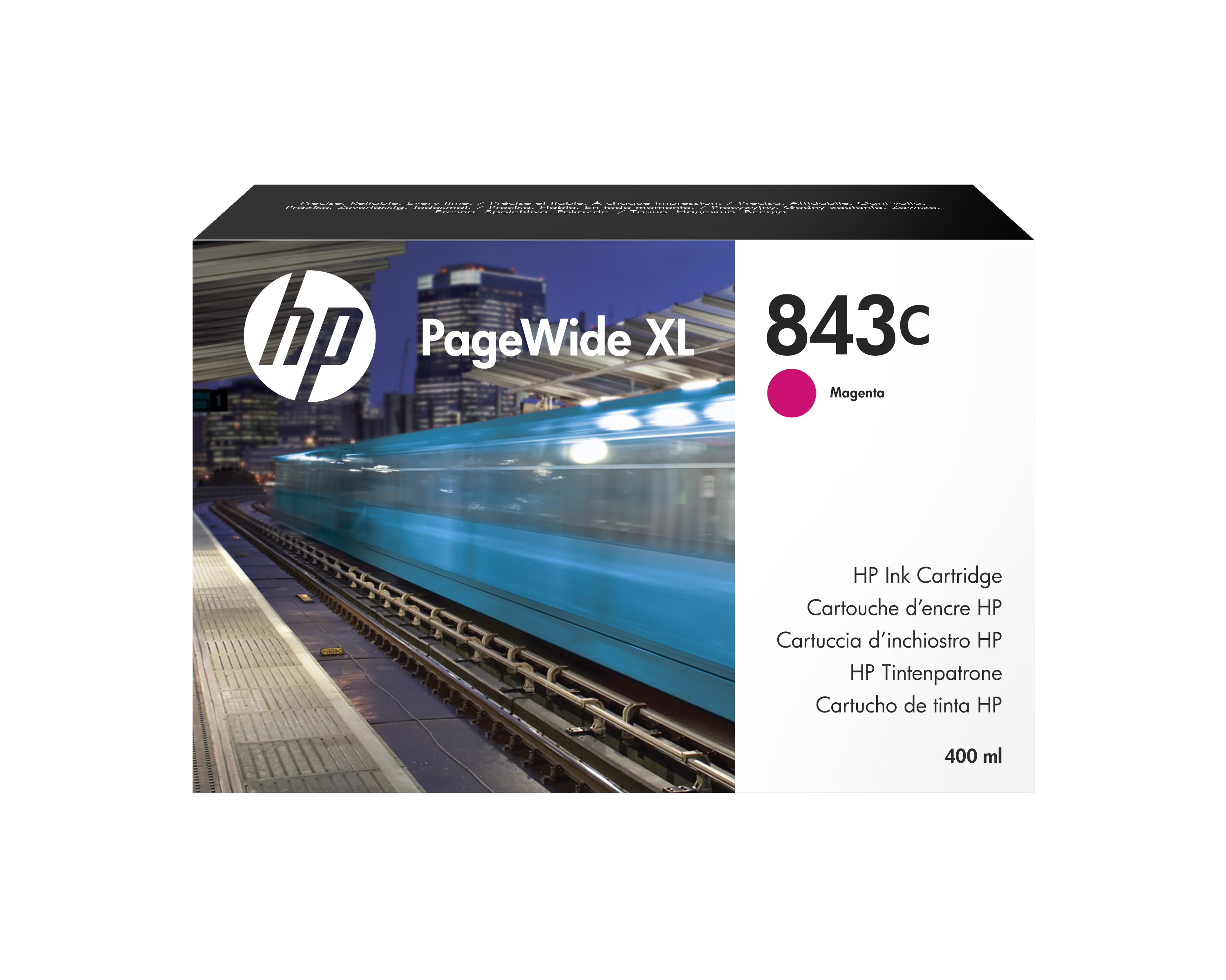 HP 843C 400-ml Magenta PageWide XL Ink Cartridge - REBOXED