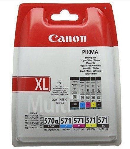 Canon PGI-570XL/CLI-571 PGBK cartuccia d'inchiostro 5 pz Originale Nero Ciano Magenta Giallo