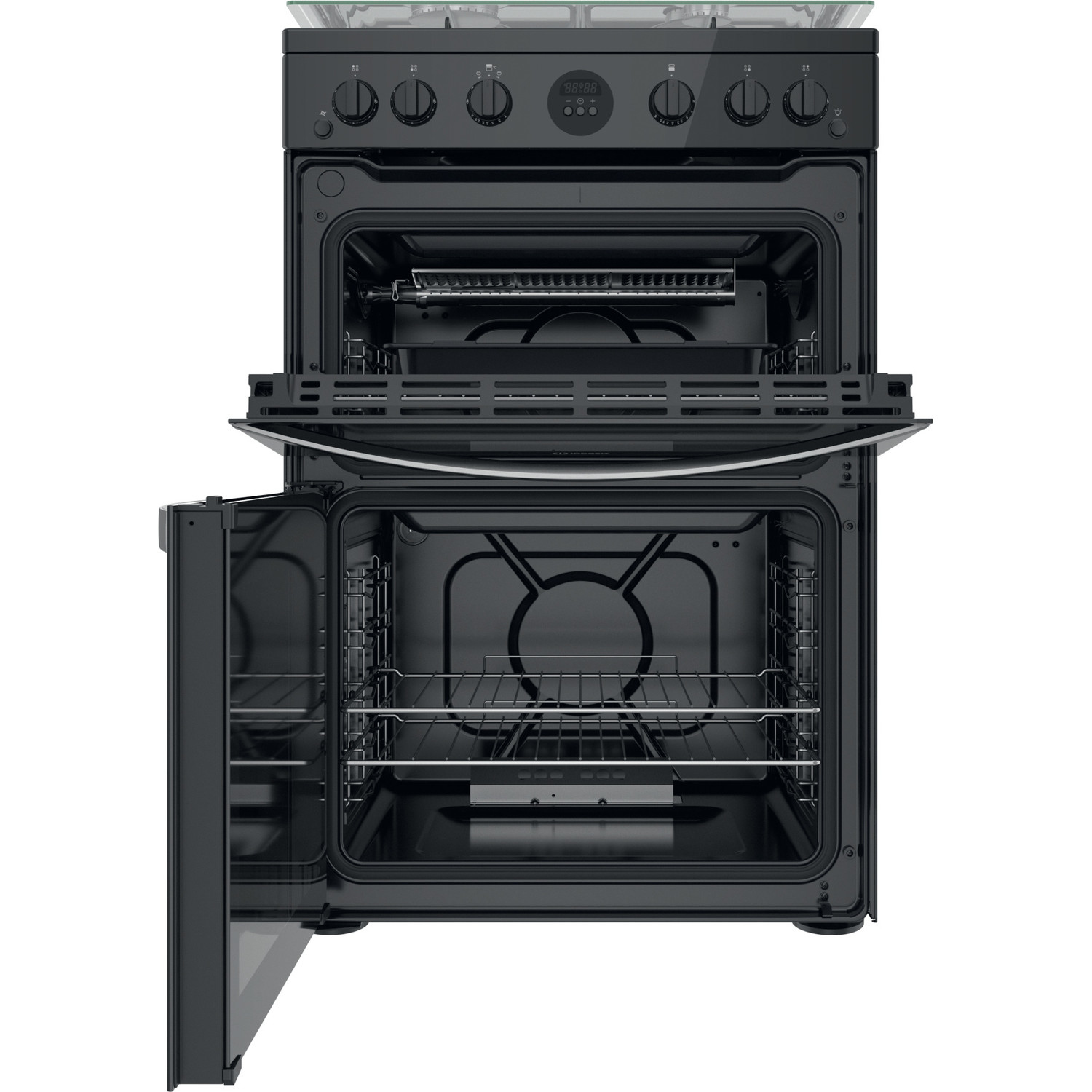 Indesit ID67G0MCB/UK cooker Freestanding cooker Gas Black – image 3