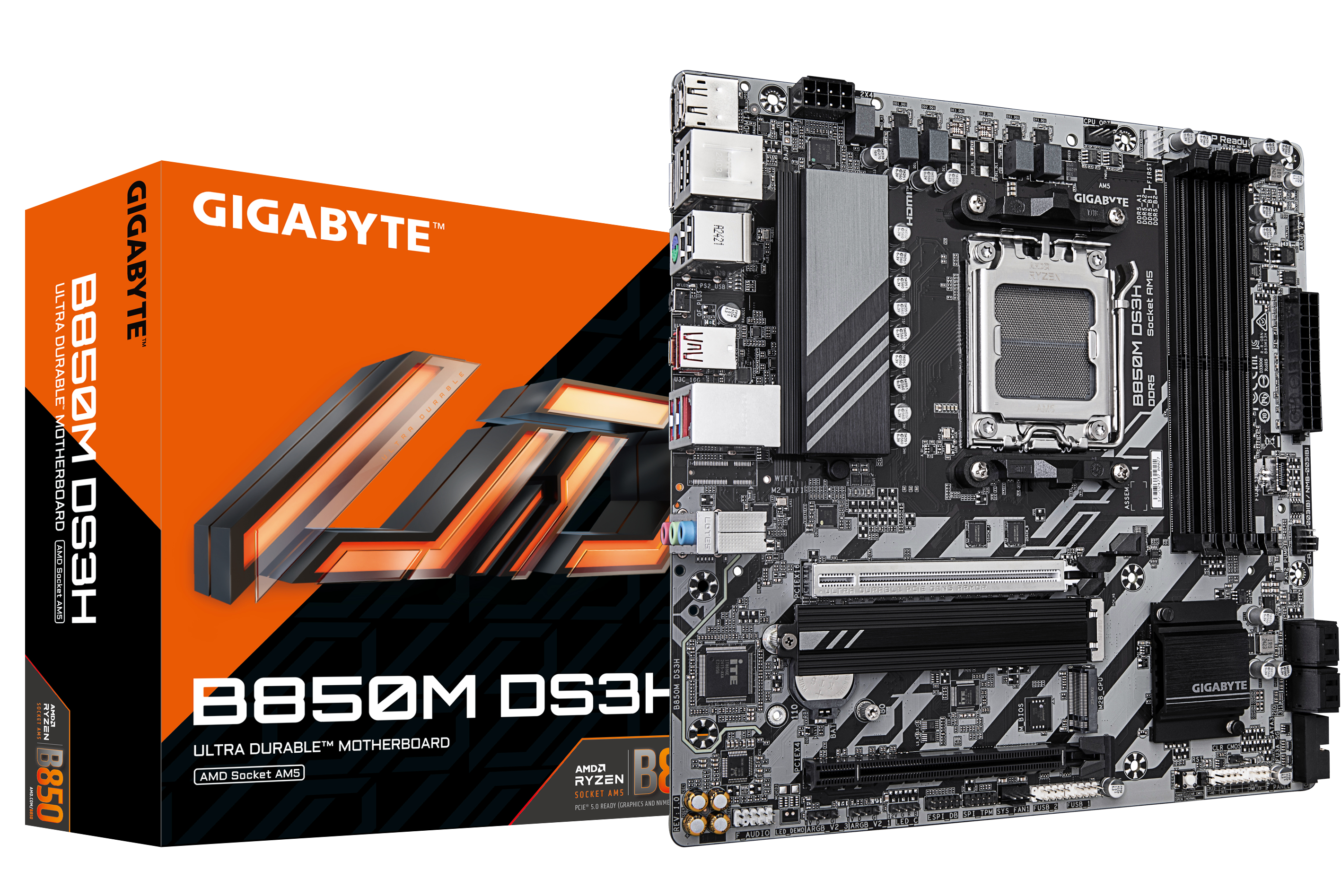 GIGABYTE B850M DS3H Scheda Madre - Processori AMD Ryzen Serie 9000 1622 fasi VRM digitali fino a 8200MHz DDR5 (OC) 1xPCIe 5.0 1