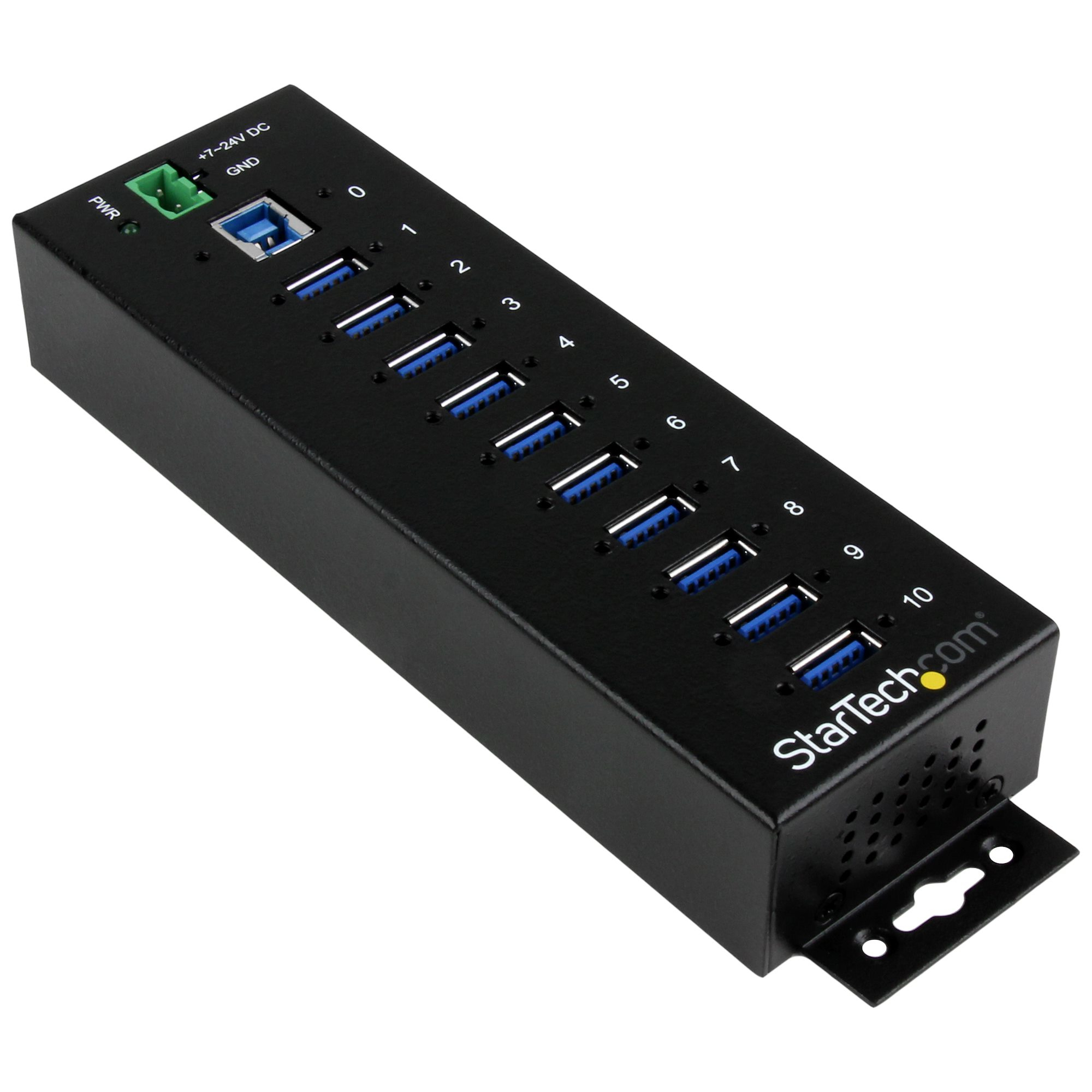 StarTech.com 10 Port Industrial USB 3.0 TAA Hub 5Gbps ST1030USBM