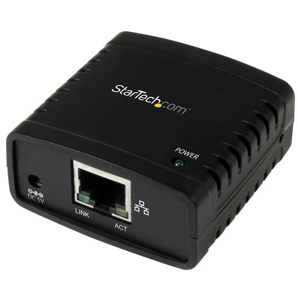 StarTech.com 10/100Mbps Ethernet to USB 2.0 Network Print Server - Windows 10 - LPR - LAN USB Print Server Adapter (PM1115U2) - Print server - USB 2.0 - 10/100 Ethernet - black - for P/N: SVA5H2NEUA
