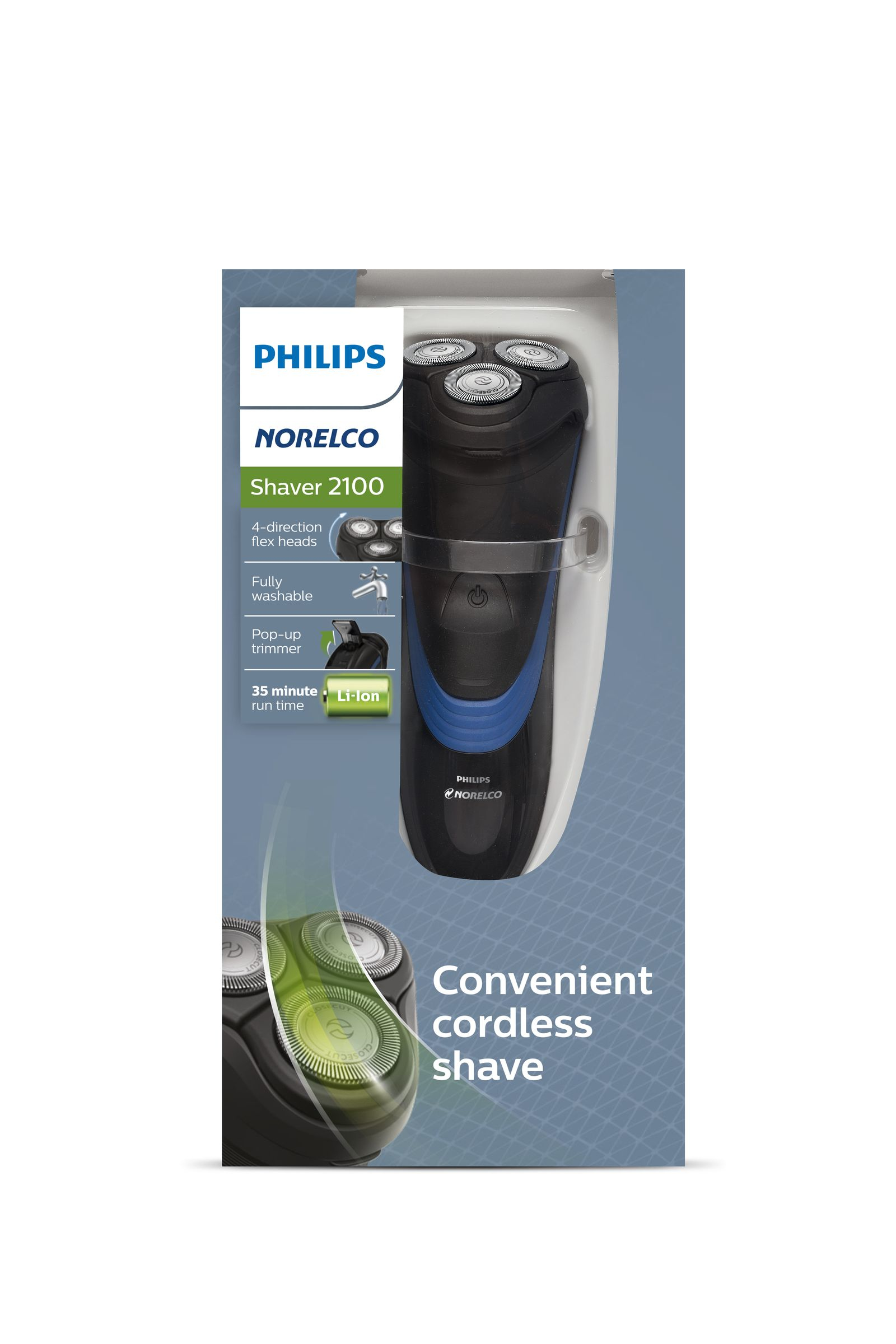 Philips Norelco Shaver 2100 S1560/81 men's shaver Rotation shaver Trimmer Black, Blue – image 2