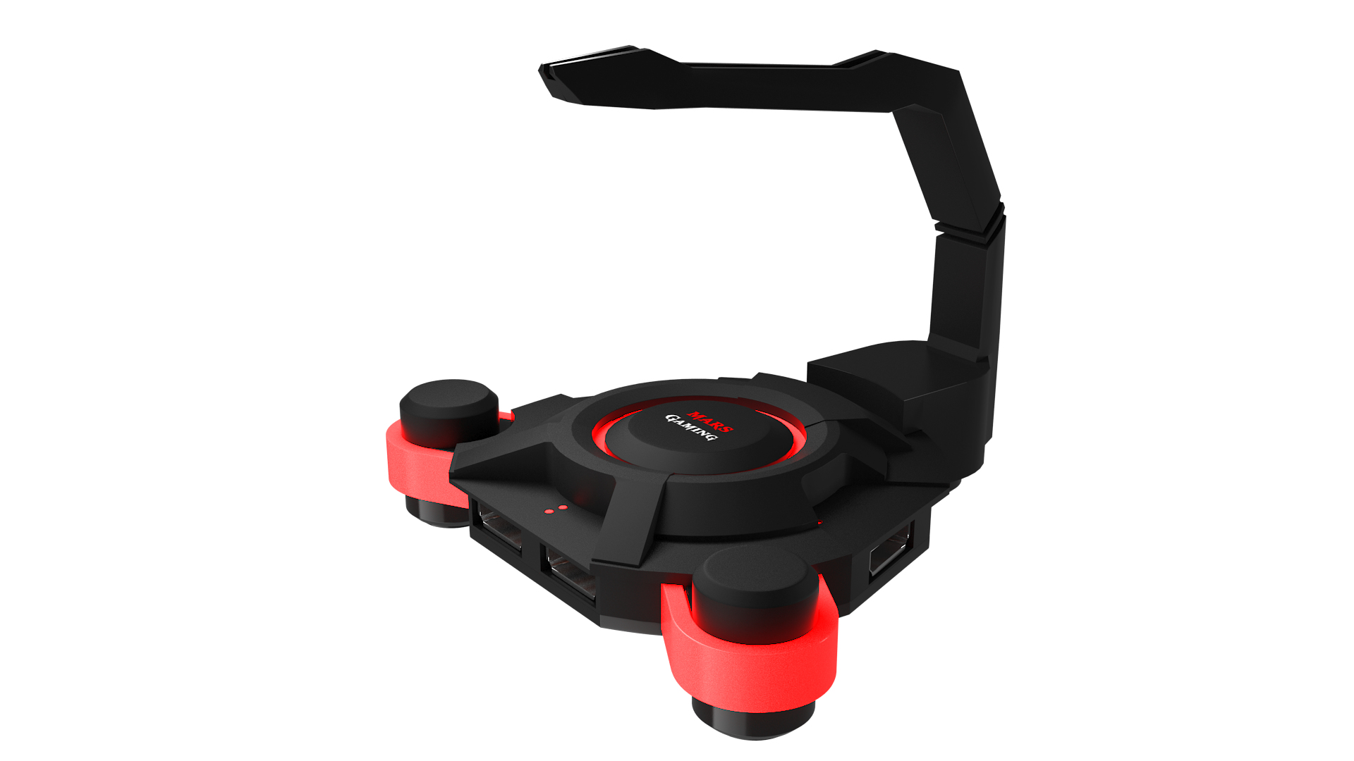 Mars Gaming MMS2 interface hub USB 3.2 Gen 1 (3.1 Gen 1) Type-A 5000 Mbit/s Black, Red