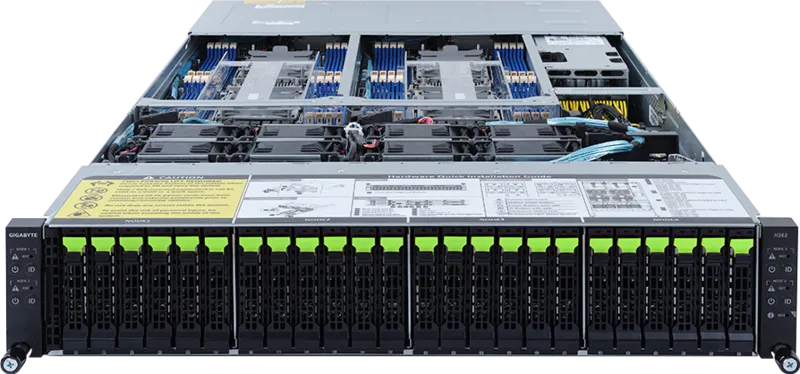 GIGABYTE H262-NO1 Intel C621A LGA 4189 Rack (2U) Black, Steel – image 3