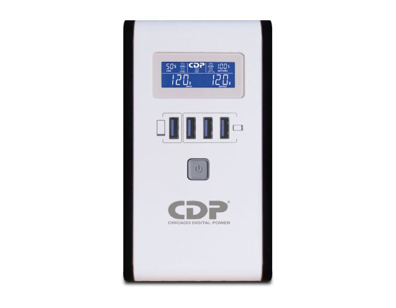 CDP RU-SMART1010i 1000VA/500W Smart UPS AVR, 10 Outlets, 560 Joules, RJ45 protection, 4 USB Charger port LCD, software 220 Vac – image 2