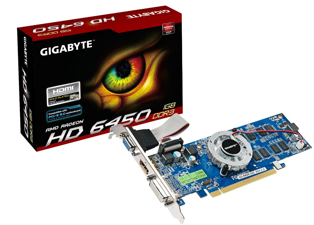 GIGABYTE GV-R645-1GI graphics card AMD Radeon HD6450 – image 1