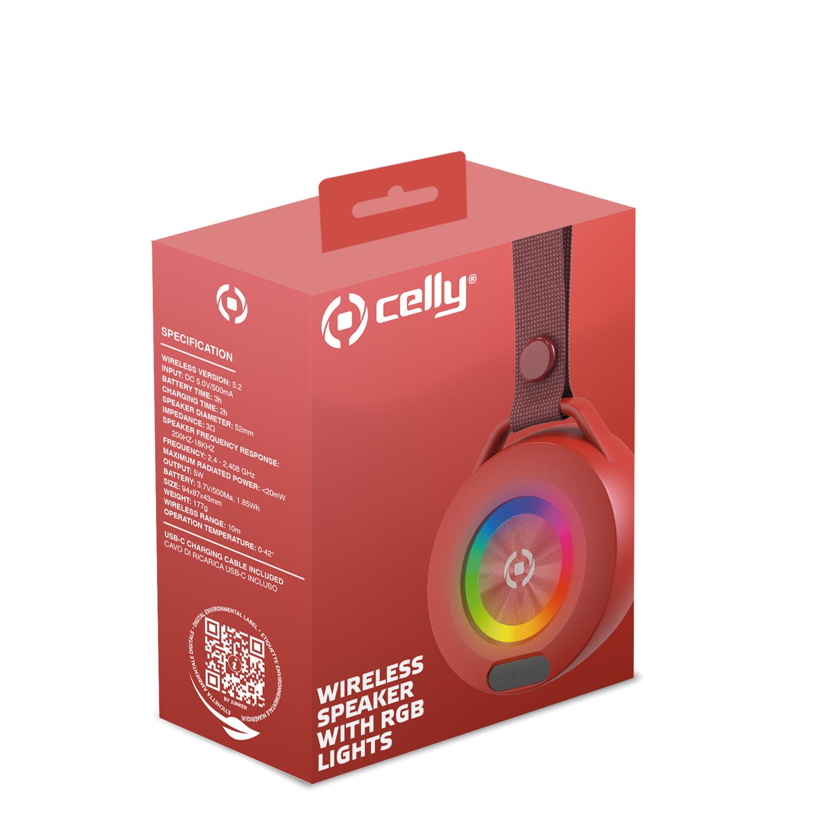 Celly LIGHTBEATRD portable/party speaker Stereo portable speaker Red – image 3