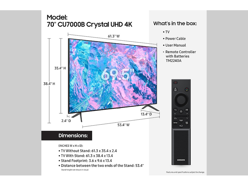 Samsung Series 7 UN70CU7000BXZA TV – image 5