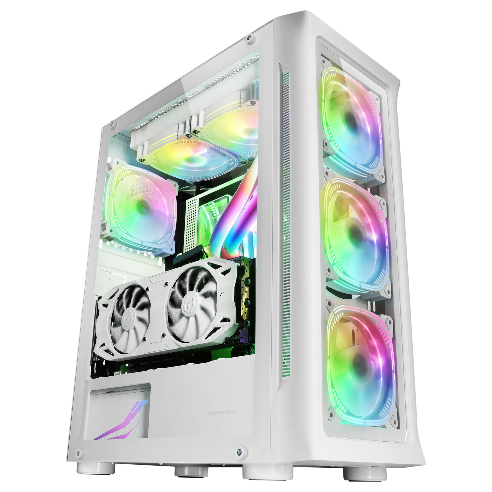 Mars Gaming MC-NEO White XXL E-ATX Gaming Tower Tempered Glass Side and Front Window 4x ARGB – image 2