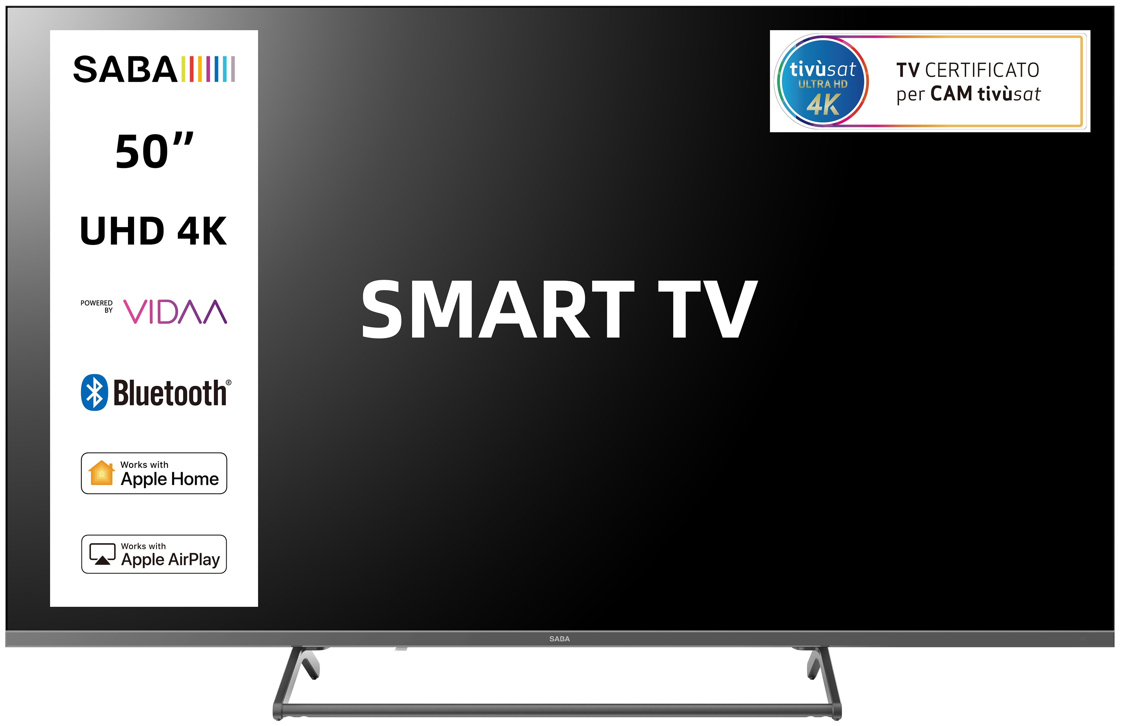 SABA SA50KM10VDA TV 127 cm (50 ) 4K Ultra HD Smart TV Wifi Noir 250 cd m² Neuf — photo 1